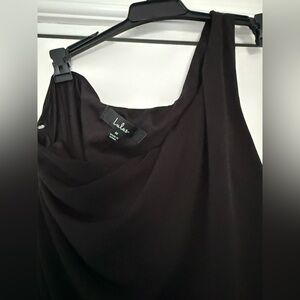 Lulu's Black Draped One Shoulder Women's Dress
